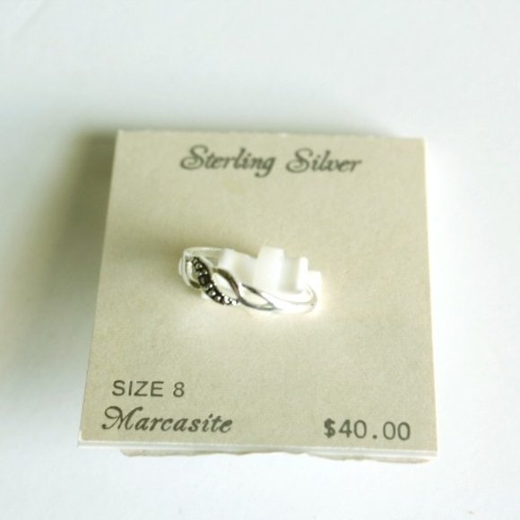 Marcasite Sterling Silver Ring Size 8 - Picture 1 of 4